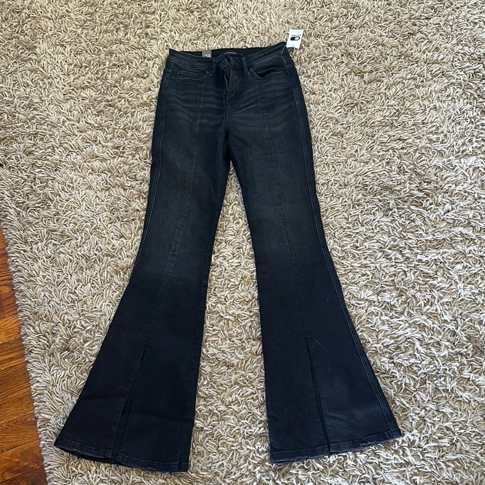 buckle flare jeans